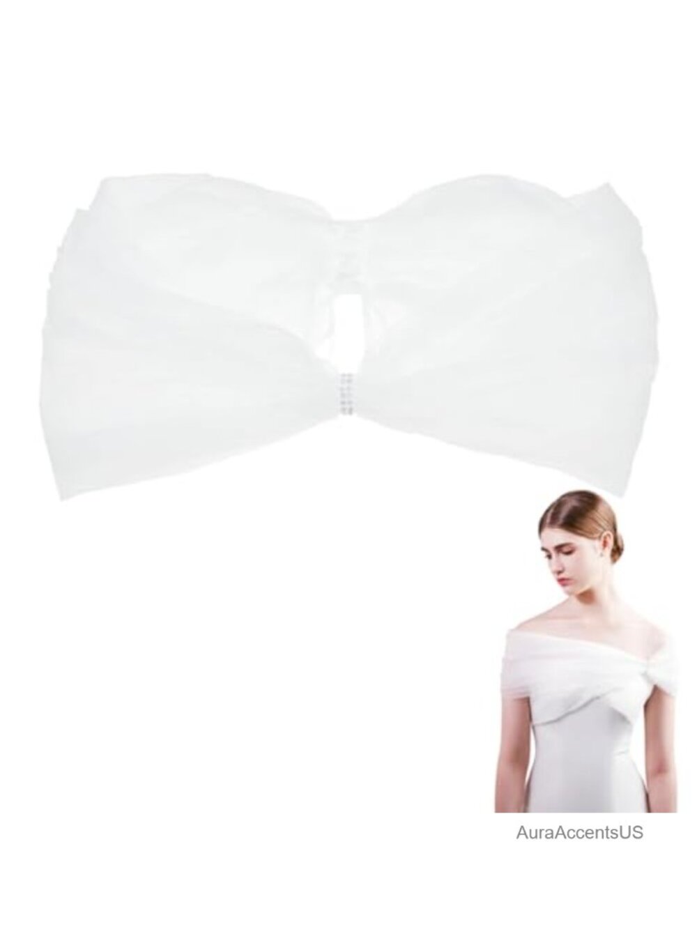 Tulle Bridal Shawl Wedding Cape Wrap Lace Up Detachable Shoulder Cover Up